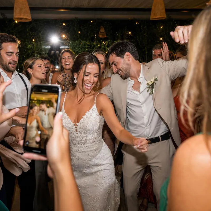 Friends together on the dance floor