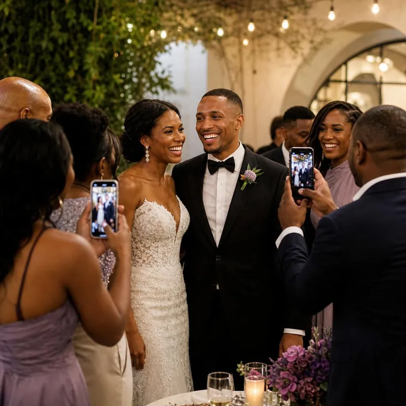 A wedding reception celebration